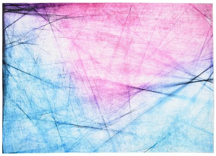 Син и розов килим с абстрактни тенденции Ширина: 80 см | Дължина: 150 см