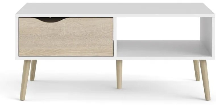 Бяла масичка за кафе , 99 x 60 cm Oslo - Tvilum