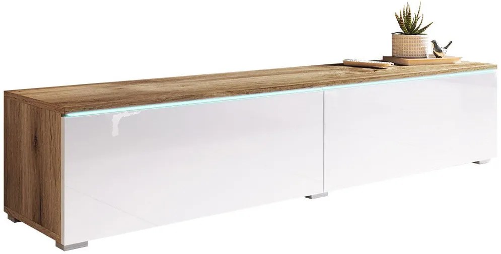 TV шкаф Dalia-Natural-White Glossy