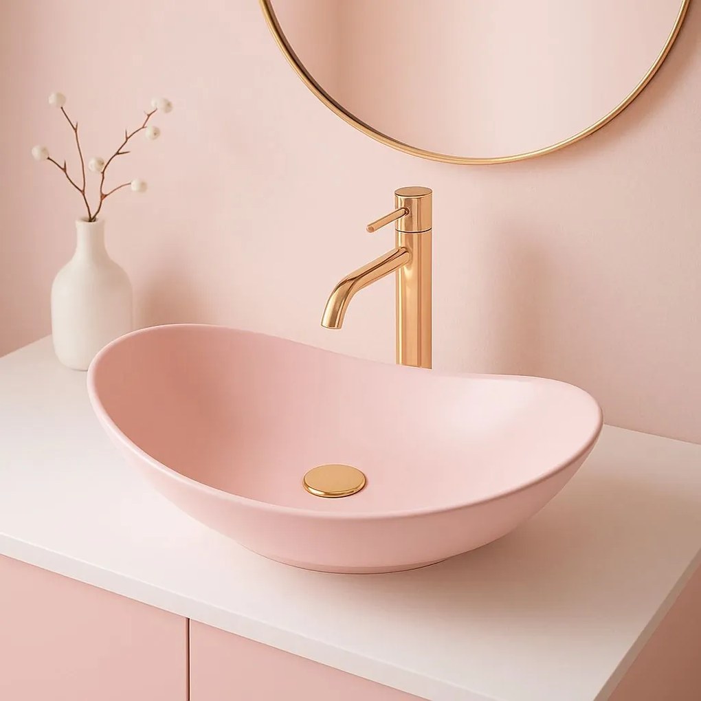 Умивалник за плот Rea Royal Powder Pink Matt