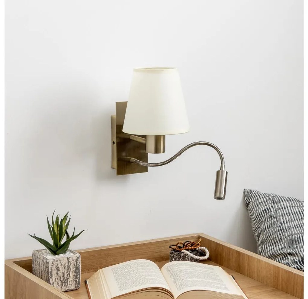 Brilagi - LED Аплик NUBILA 1xE27/25W/230V + LED/3W месинг/кремав