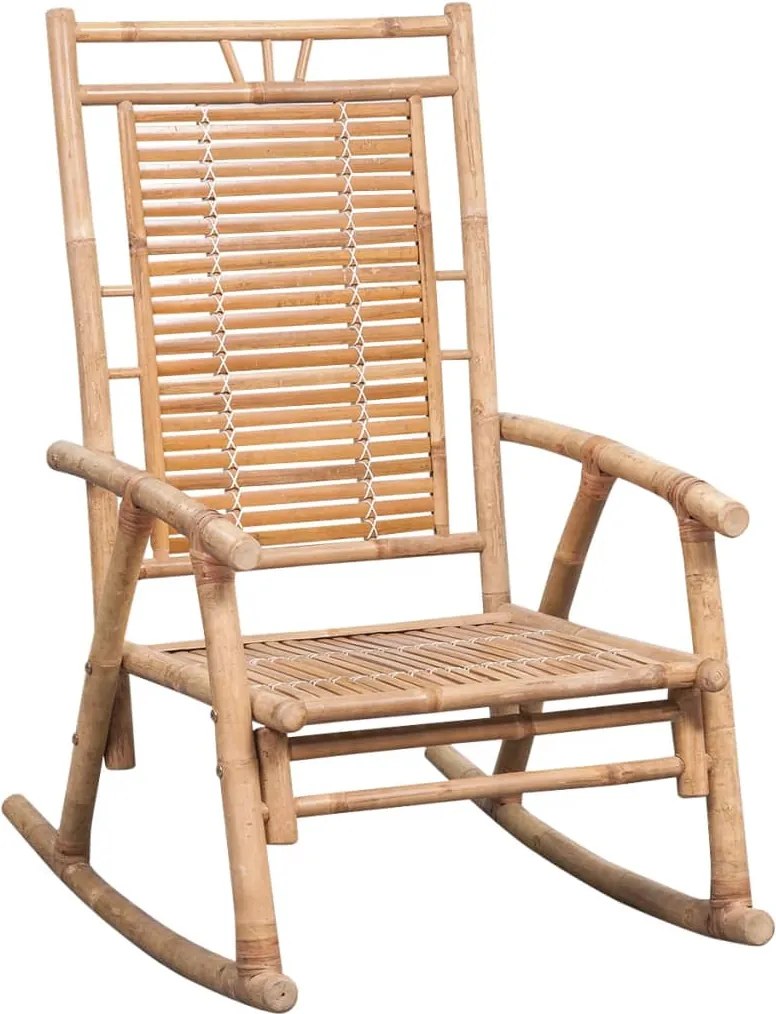 3063905 vidaXL Люлеещ се стол с възглавница, бамбук