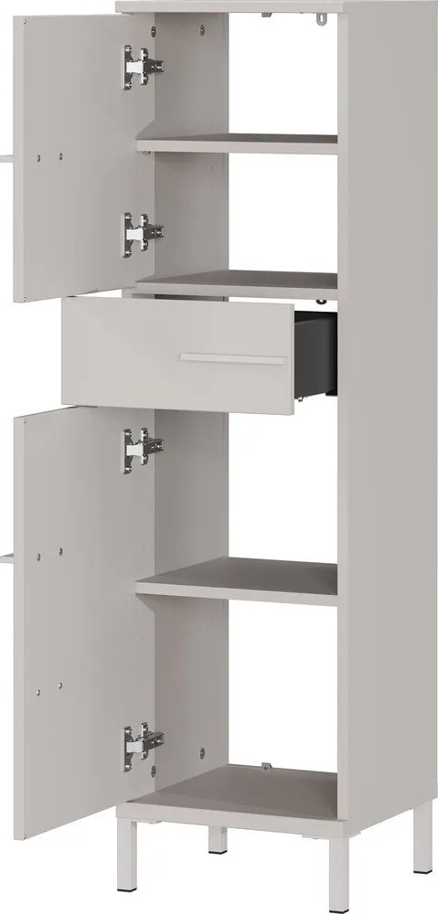 Кремав матов висок/тесен шкаф за баня 34x123 cm Laurino – Germania