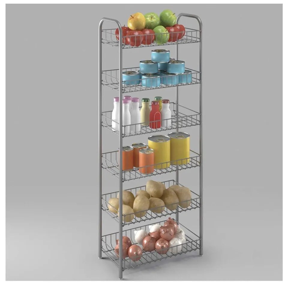 Бял метален стелаж 41x104x23 cm Monaco – Metaltex