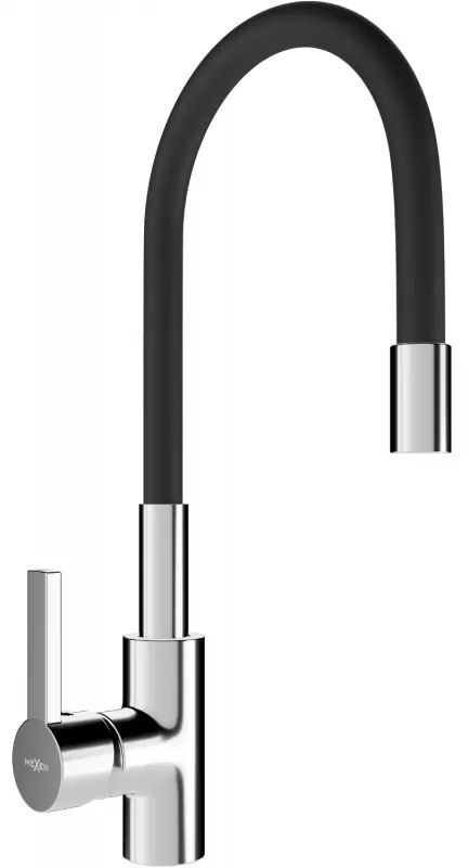 Mexen Flex кухненски смесител, хром/черен - 670900-07