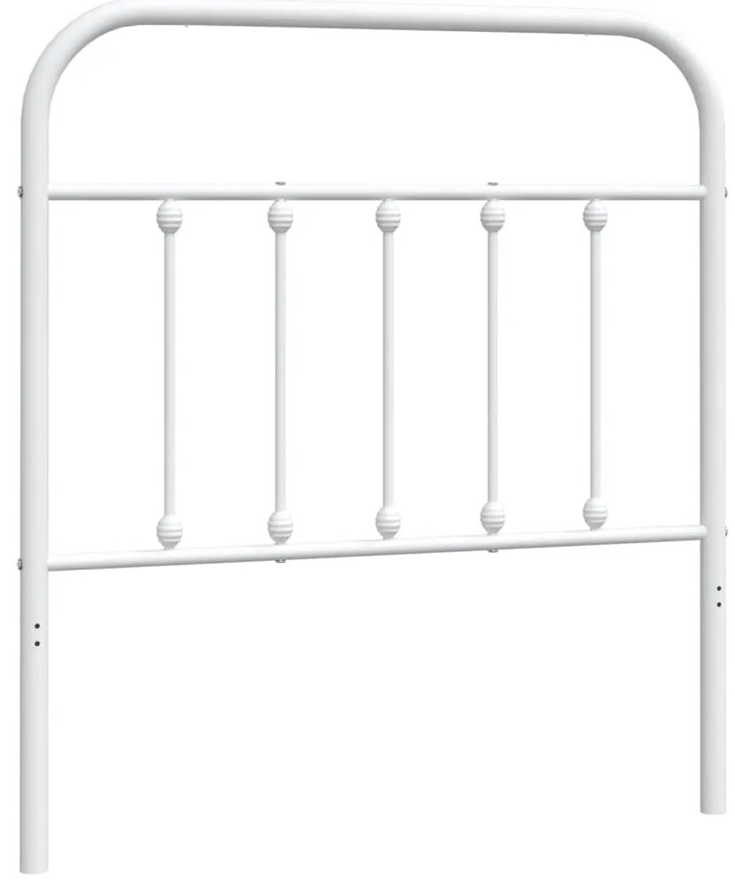 352655 vidaXL Метална табла за глава, бяла, 90 см