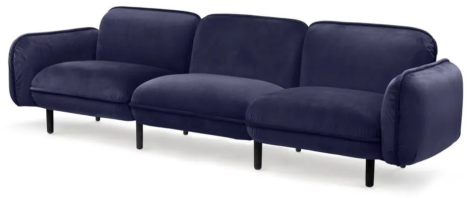 Тъмносин кадифен диван Bean - EMKO