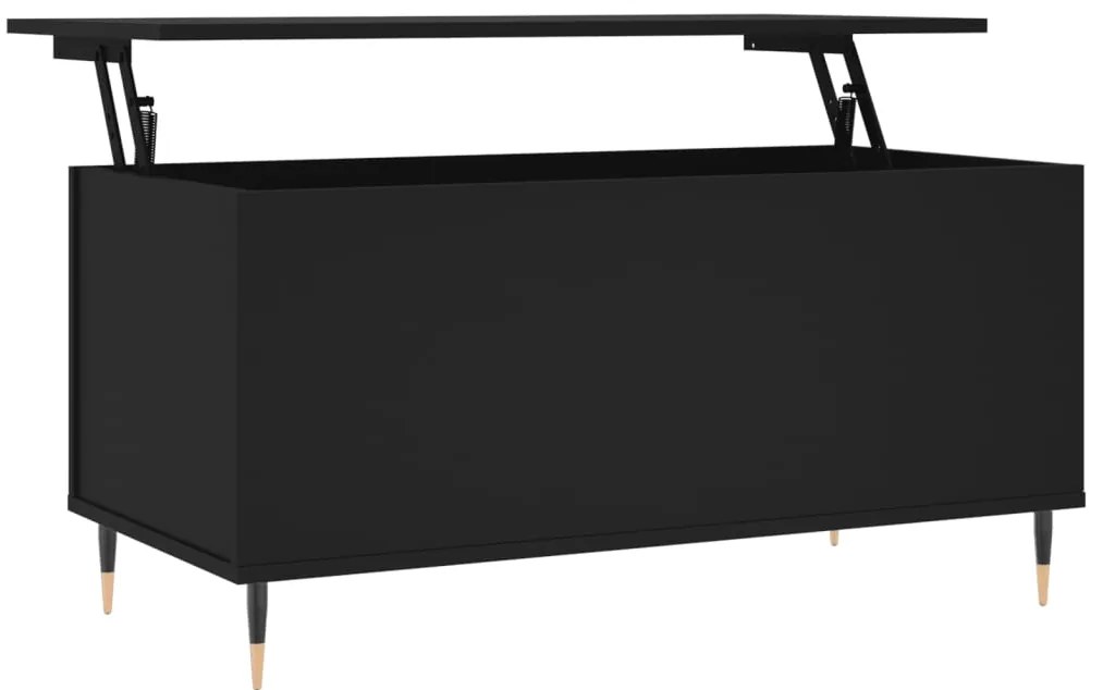 830965 vidaXL Маса за кафе, черна, 90x44,5x45 см, инженерно дърво