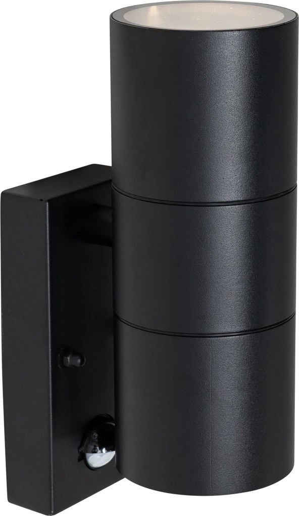 Външен аплик черен 2-светлинен AR70 със сензор за движение - Duo