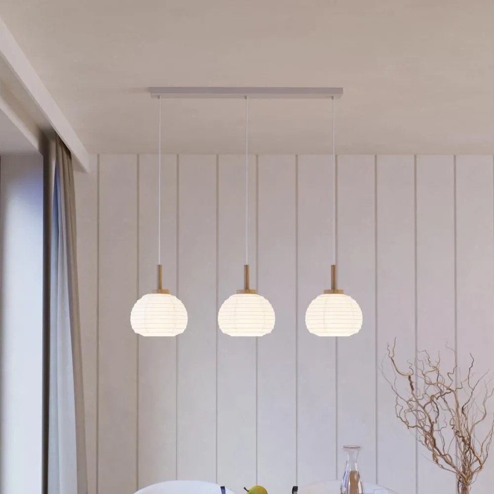 Eglo 44066 - Полилей на кабел SUMMERHILL 3xE27/40W/230V бял/бежов