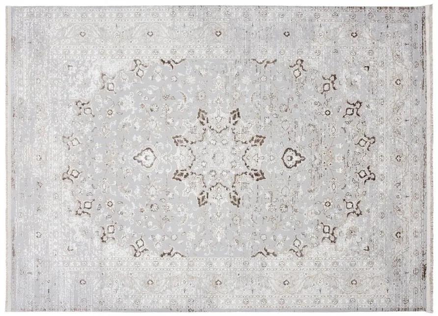Светъл бяло-сив килим с винтидж дизайн и шарки Ширина: 120 см | Дължина: 170 см