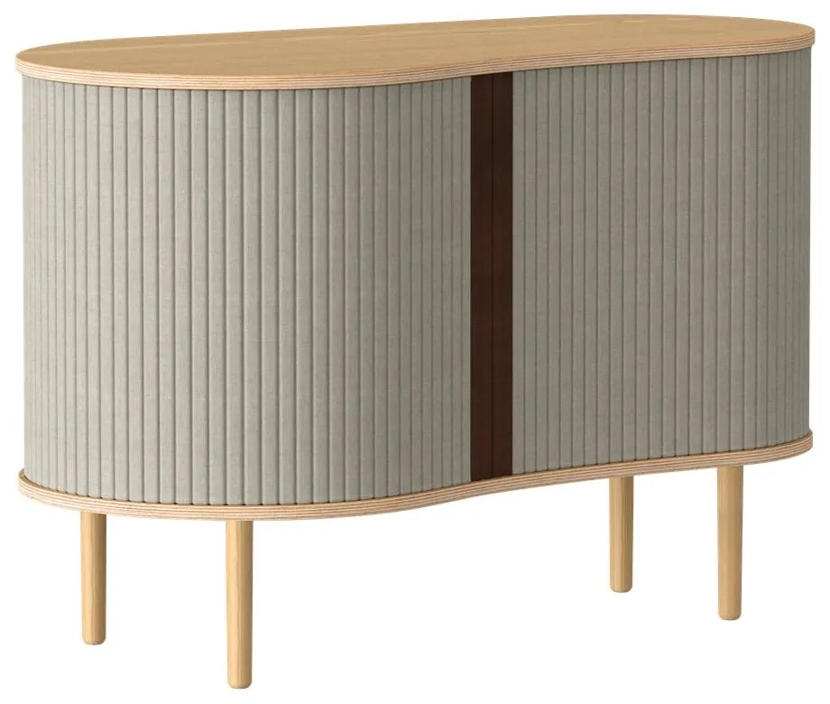 Нисък скрин с дъбов декор в бежово-натурален цвят с плъзгащи се врати 100x67 cm Audacious - UMAGE