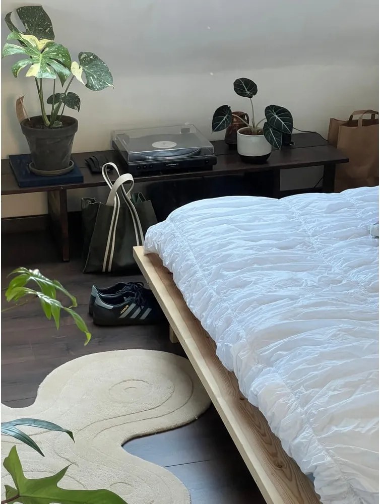 Двойно легло от масивен бор с включена подматрачна рамка в естествен цвят 140x200 cm Japan – Karup Design