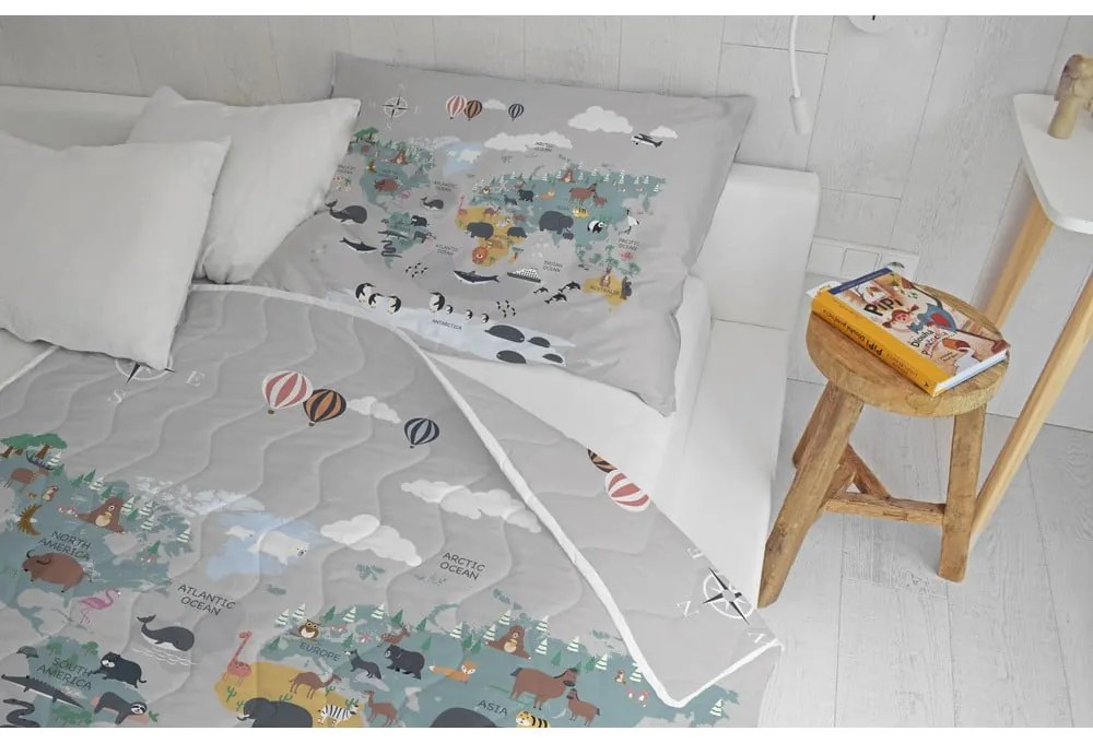 Олекотени одеяло и калъфка за възглавница в комплект от памучен сатен 140x200 cm – Butter Kings