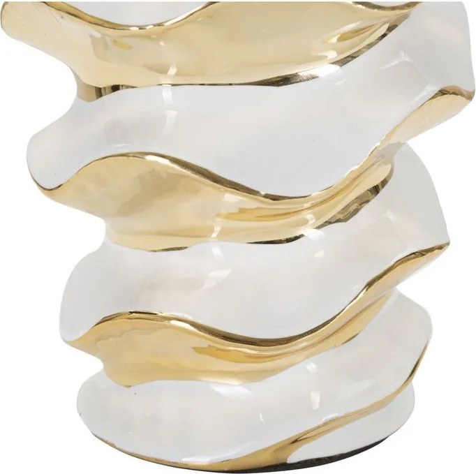 Бяла/златистa керамична настолна лампа с текстилен абажур (височина 53 cm) Glam Space – Mauro Ferretti