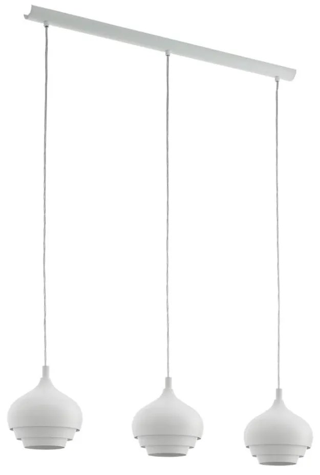 Eglo 97213 - Полилей на кабел CAMBORNE 3xE27/60W/230V бял