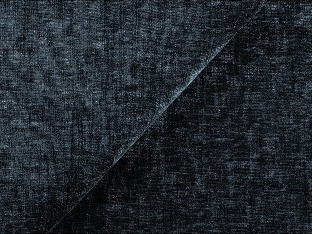 Тъмносин шенилов сгъваем ъглов диван (ляв ъгъл) Kuki – Makamii