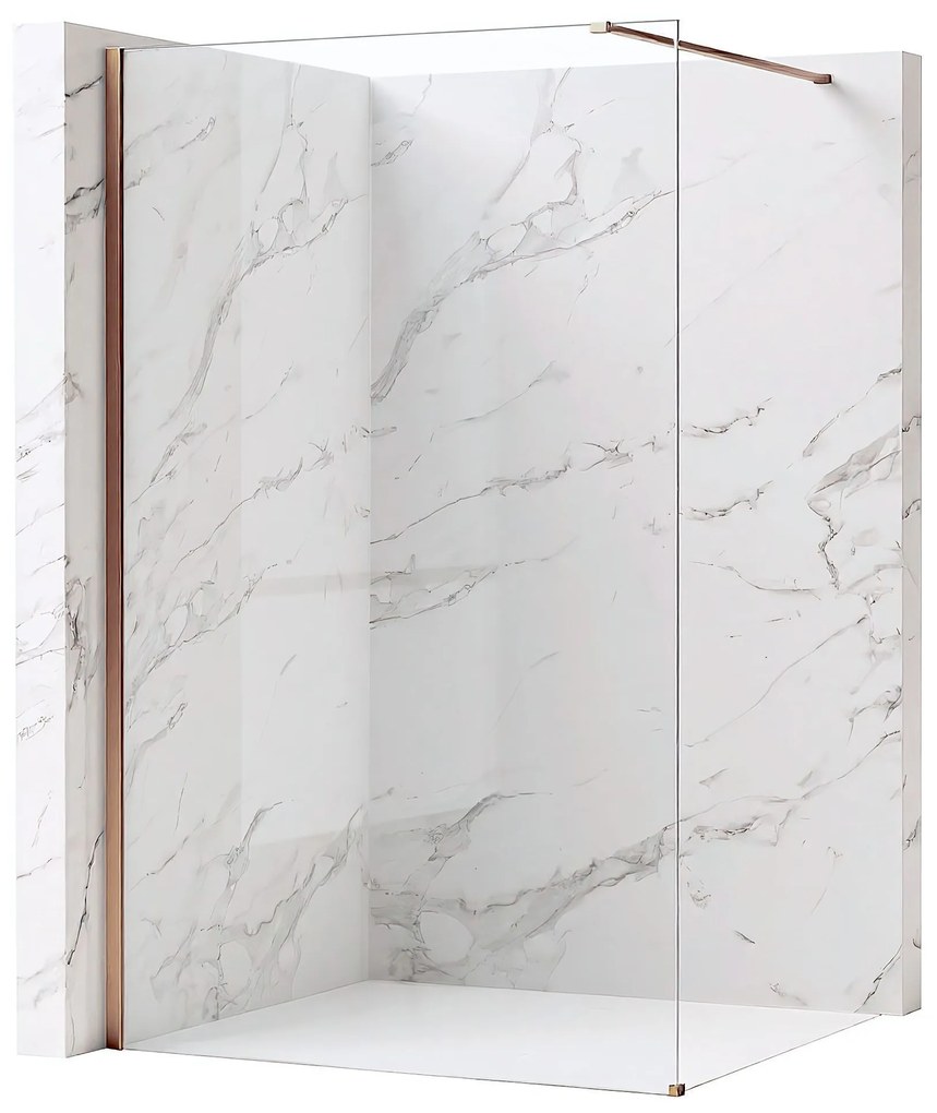 Параван за душ Rea Flexi Transparent / Brush Copper 130