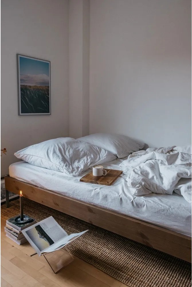 Кафяво двойно легло от масивен бор с включена подматрачна рамка 160x200 cm Core – Karup Design