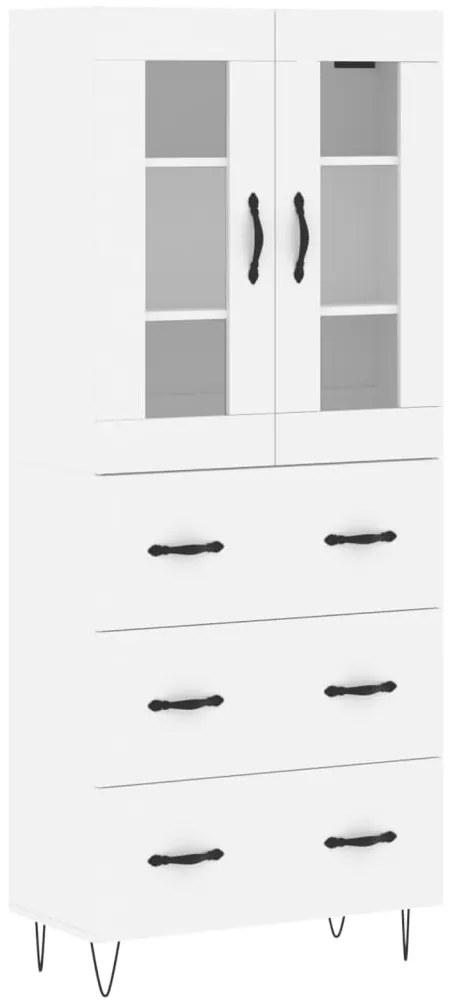 3198433 vidaXL Висок шкаф, бял, 69,5x34x180 см, инженерно дърво