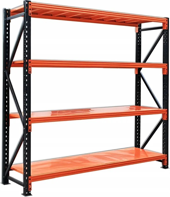 Метален стелаж за склад, гараж и работилница - 1 000 кг, 4 рафта 200X200X50