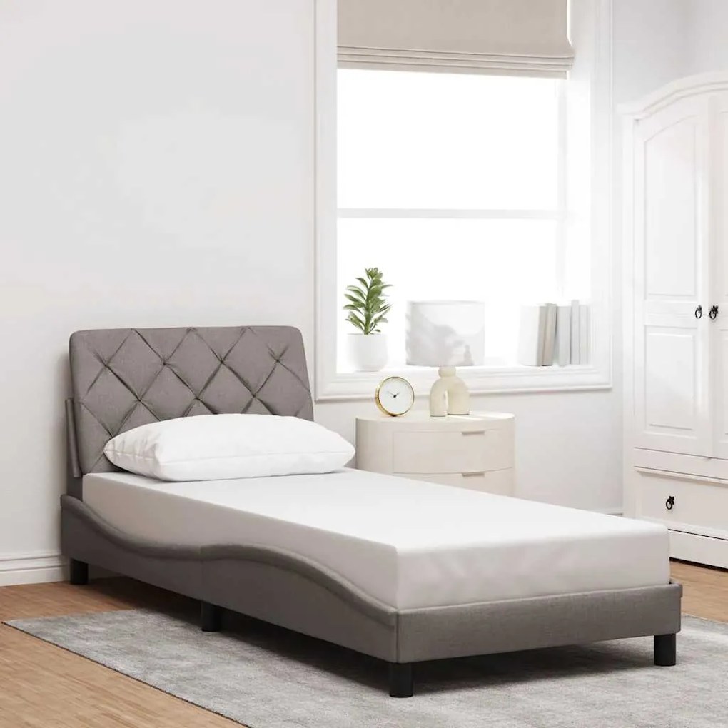 3310577 vidaXL Рамка за легло без матрак, таупе, 90x200 см, плат