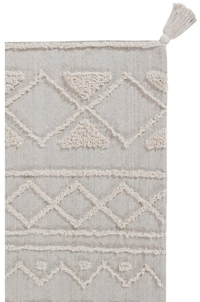 Бял ръчно изработен памучен килим подходящ за пране 200x300 cm Tribu Natural – Lorena Canals