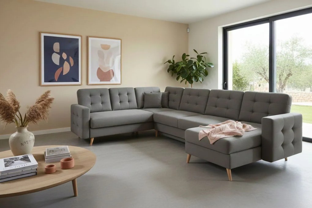 Ъгъл диван Amelion Plus-Gray δέρμα