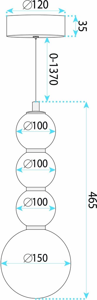 LED висящ полилей LHJ114-4CP четкано злато