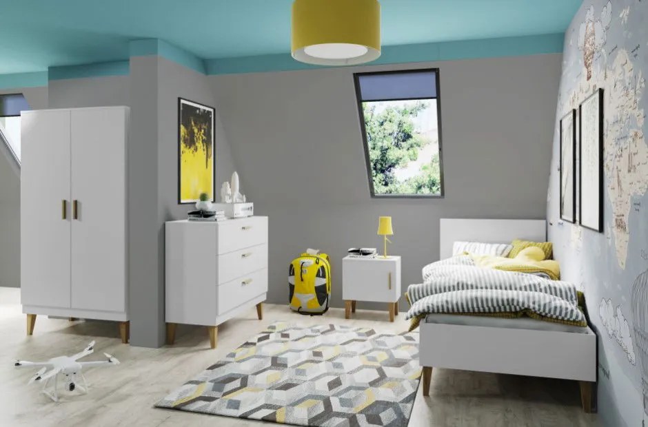 Нощно шкафче Kubi - бяло