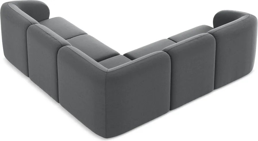 Сив кадифен ъглов диван Lani – Makamii