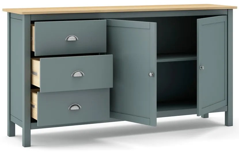 Скрин сиво-зелен от масивен бор 150x80x40 cm Misti – Marckeric