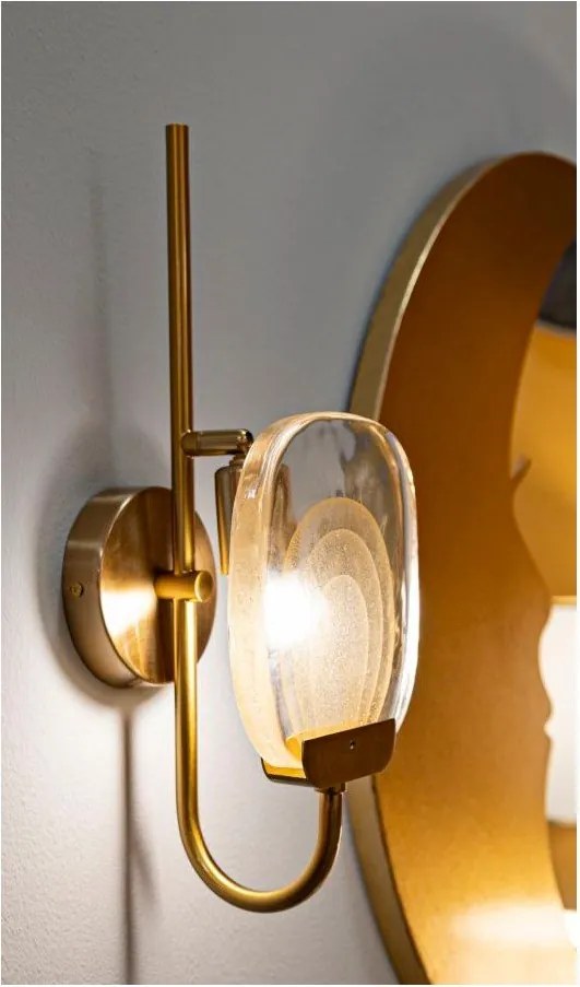 Стъклена стенна лампа в златист цвят Softy – Mauro Ferretti