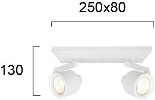 Релса Viokef Magma осветително тяло с две светлини-бял