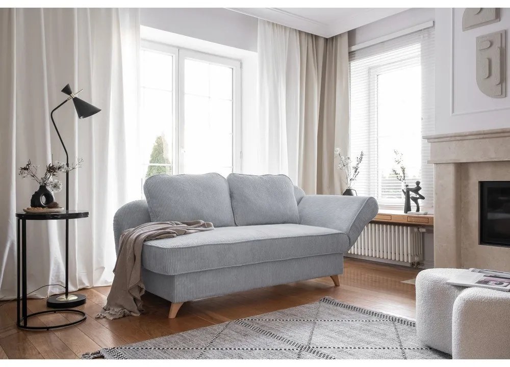 Светлосив шезлонг от рипсено кадифе (десен ъгъл) Chic Charlotte – Miuform