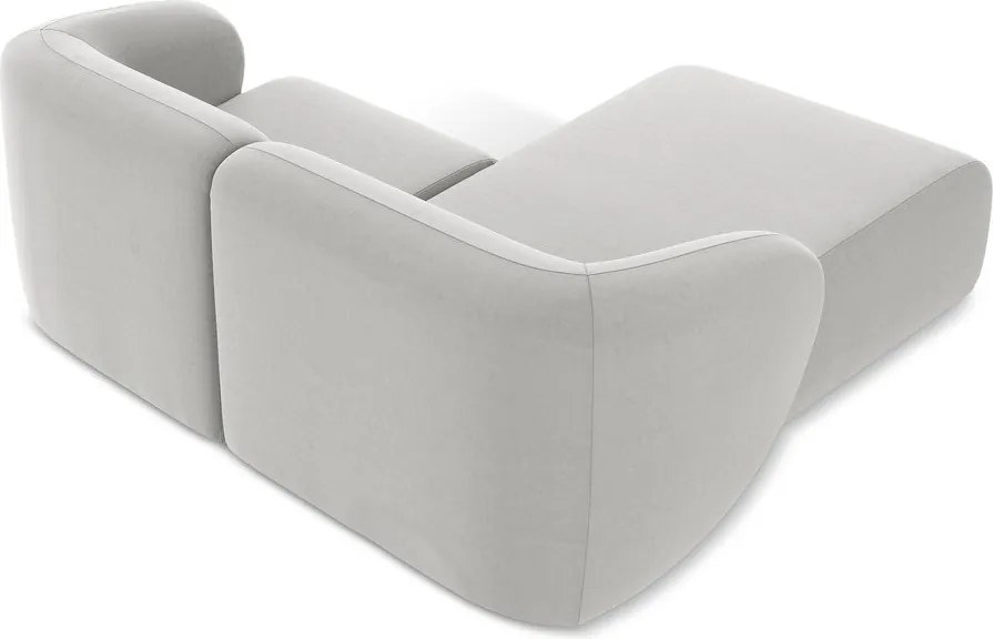 Светлосив кадифен ъглов диван (ляв ъгъл) Lani – Makamii