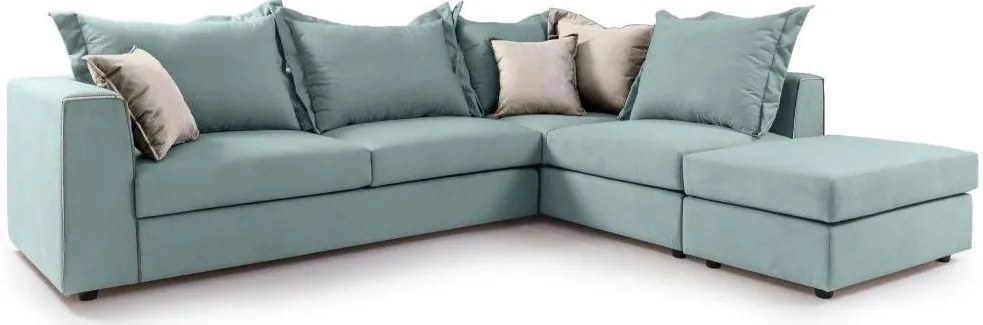 Ъглов диван Broadway-Тюркоаз-Десен