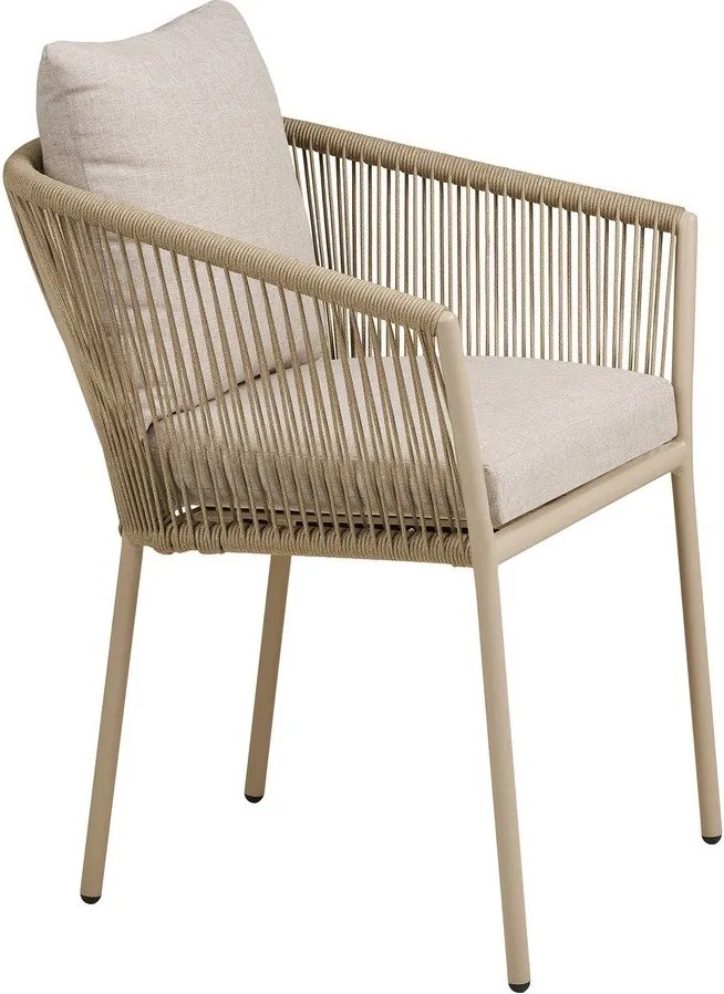 Бежов градински стол метален/подплатен Salerno – House Nordic