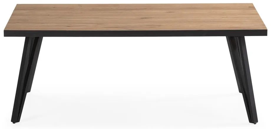 Черна/естествена масичка за кафе с дъбов плот 60x120 cm Sindi - Marckeric