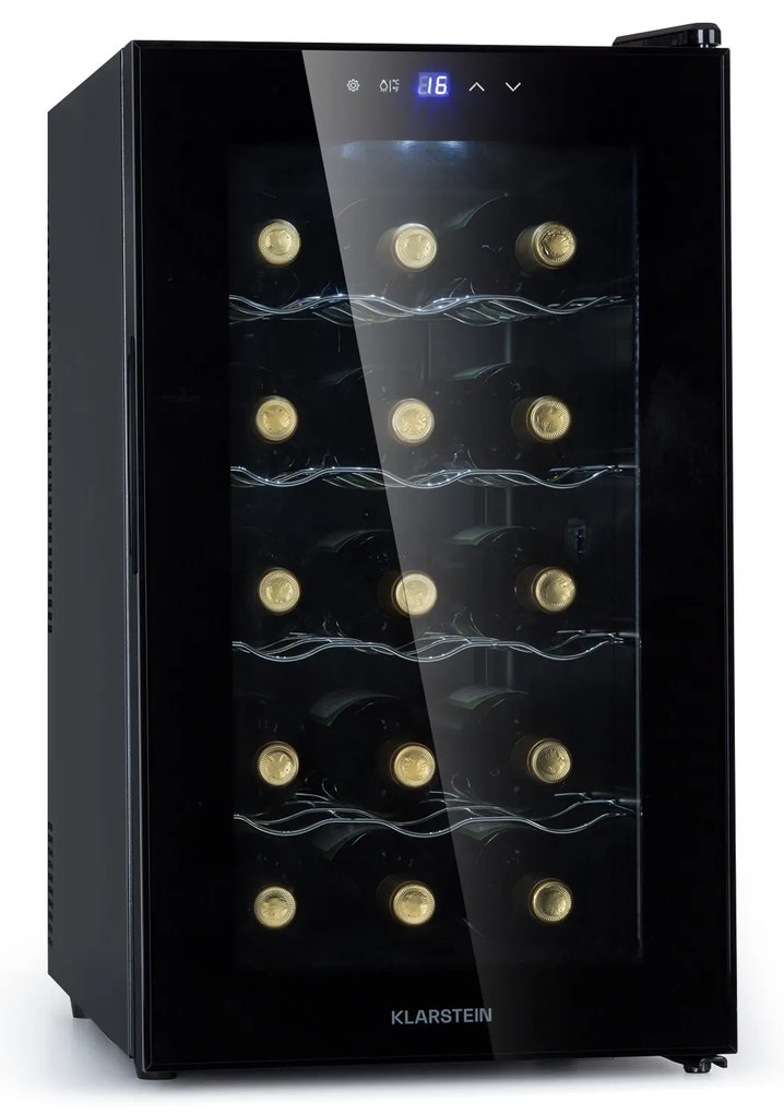 Klarstein Barolo 15 Uno, охладител за вино. 48 литра, 15 бутилки, 11-18°C, SingleZone
