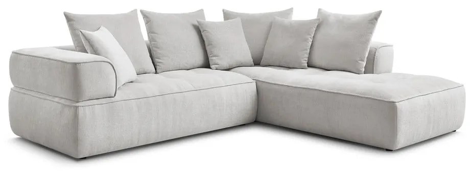 Светлосив шенилов ъглов диван (десен ъгъл/L форма) Whesley – Bobochic Paris