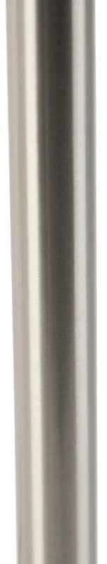 Класическа настолна лампа стомана с плътно абажур бяла 35 см - Simplo