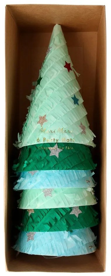 Парти шапки в комплект от 6 броя Christmas Tree - Meri Meri