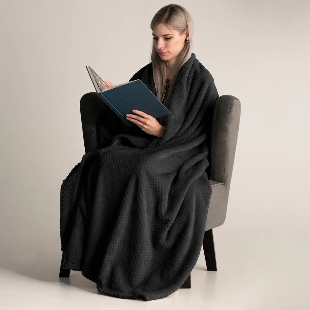 Черно одеяло от микрофибър , 70 x 150 cm Henry - DecoKing