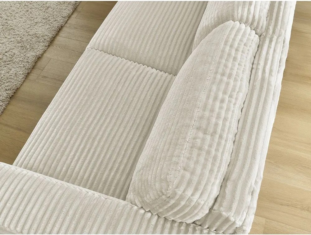 Бежов диван за ежедневно спане/сгъваем от рипсено кадифе 240 cm Hugo – Bobochic Paris