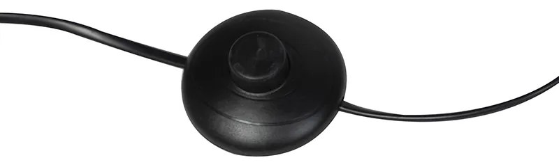 Индустриална подова лампа черна със злато 3-светлина - Tommy