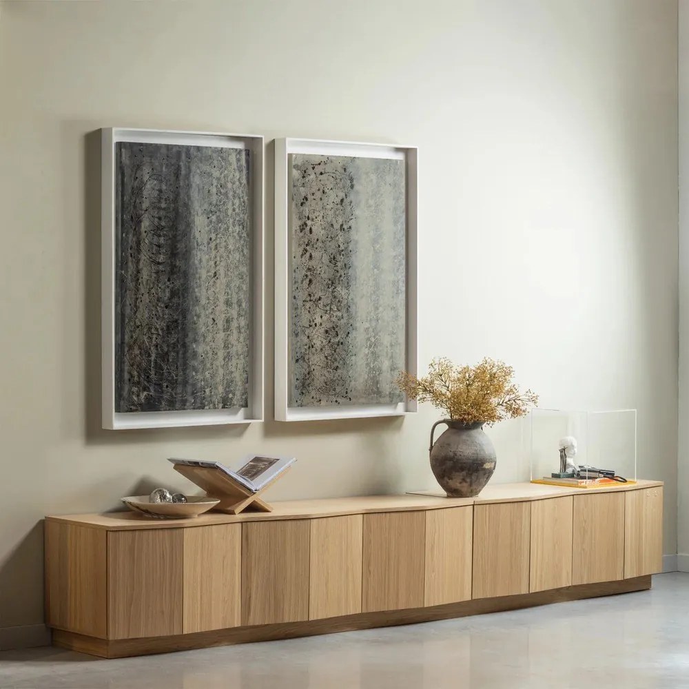 Маса за телевизор от масивен дъб в естествен цвят 200x52x45 cm Zuma – WOOOD