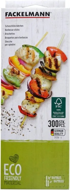Бамбукови шишчета Fackelman 31236, 20 см, 300 бр, Кафяв
