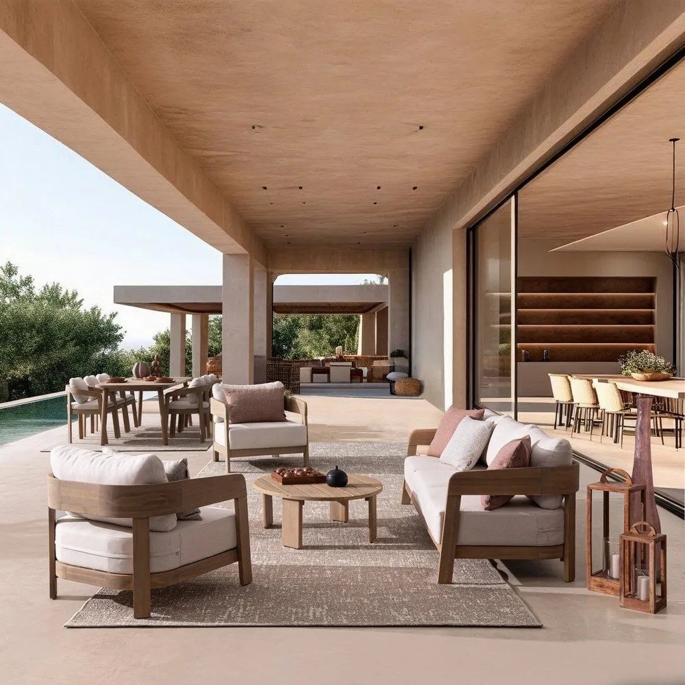 Градински диван от масивна акация в естествен цвят Pablo – Bizzotto