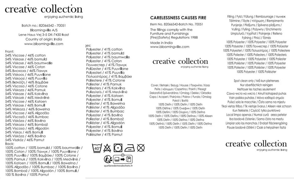 Декоративна възглавница със смес от памук 50x50 cm Asu – Bloomingville